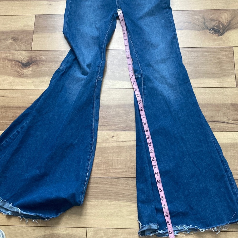 Free People Just Float On Blue Flare Jeans - Picture 14 of 14